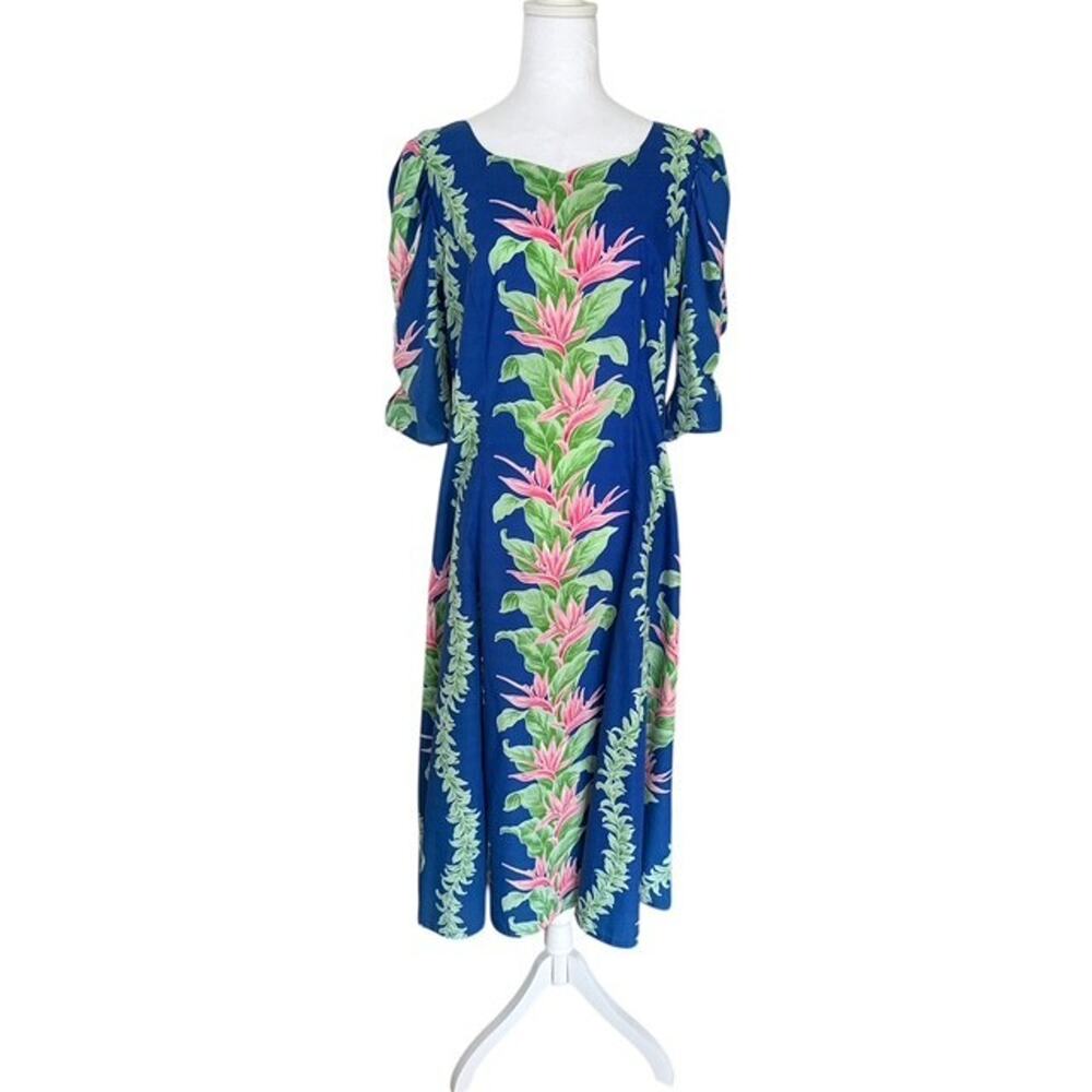 T & L Muumuu Factory Hawaiian Floral/Tropical Maxi/Muumuu Dress-Size 10